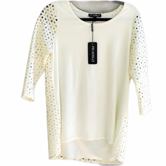 Picadilly Fashion Tops - Picadilly Top with Laser Cut Outs